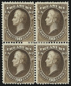 Sale 1085, Lot 4136, Treasury Department (Scott O72-O82)