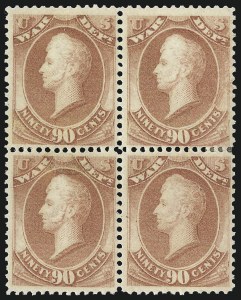 Sale 1085, Lot 4173, War Department (Scott O83-O93)