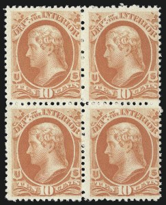 Sale 1085, Lot 4192, 1875 American Bank Note Co. Printing on Soft Paper (Scott O94-O117)