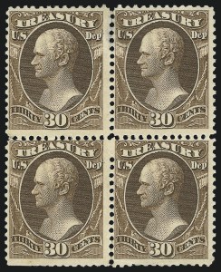 Sale 1085, Lot 4205, 1875 American Bank Note Co. Printing on Soft Paper (Scott O94-O117)