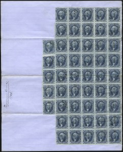 Sale 1089, Lot 323, First Issue Blocks and Record-Size Multiples, Imperforate, 1c-60c
