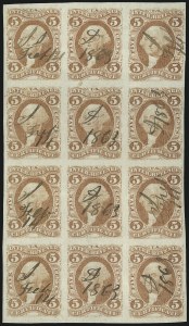 Sale 1089, Lot 326, First Issue Blocks and Record-Size Multiples, Imperforate, 1c-60c