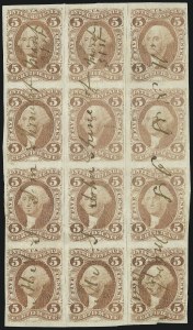 Sale 1089, Lot 327, First Issue Blocks and Record-Size Multiples, Imperforate, 1c-60c