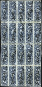 Sale 1089, Lot 346, First Issue Blocks and Record-Size Multiples, Imperforate, 1c-60c