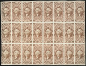 Sale 1089, Lot 351, First Issue Blocks and Record-Size Multiples, Imperforate, $1.00-$200.00