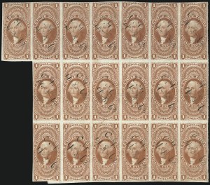 Sale 1089, Lot 354, First Issue Blocks and Record-Size Multiples, Imperforate, $1.00-$200.00