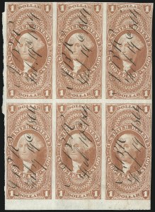 Sale 1089, Lot 355, First Issue Blocks and Record-Size Multiples, Imperforate, $1.00-$200.00