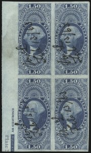 Sale 1089, Lot 362, First Issue Blocks and Record-Size Multiples, Imperforate, $1.00-$200.00
