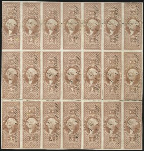 Sale 1089, Lot 373, First Issue Blocks and Record-Size Multiples, Imperforate, $1.00-$200.00