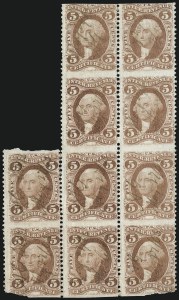 Sale 1089, Lot 398, First Issue Blocks and Record-Size Multiples, Part Perforated