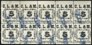 Sale 1090, Lot 1872, Telegraph Company Stamps
