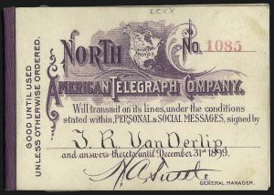 Sale 1090, Lot 1878, Telegraph Company Stamps