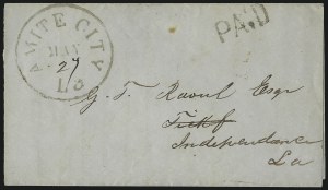 Sale 1090, Lot 2377, Civil War: Correspondences, U.S. Post Office thru C.S.A. Handstamped Paid