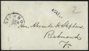 Sale 1090, Lot 2380, Civil War: Correspondences, U.S. Post Office thru C.S.A. Handstamped Paid