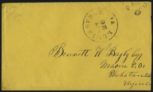 Sale 1090, Lot 2382, Civil War: Correspondences, U.S. Post Office thru C.S.A. Handstamped Paid