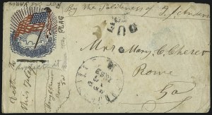 Sale 1090, Lot 2384, Civil War: Correspondences, U.S. Post Office thru C.S.A. Handstamped Paid