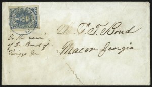 Sale 1090, Lot 2430, Confederate States: General Issues on-Cover