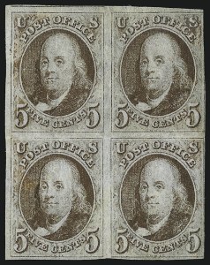 Sale 1092, Lot 1001, 1847 Issue and 1875 Reproduction (Scott 1-4)