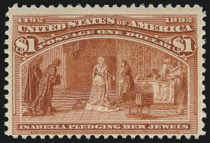 Sale 1092, Lot 1181, 1893 Columbian Issue (Scott 230-245), $1.00 Columbian (241) Sale 1092, Lot 1181, 1893 Columbian Issue (Scott 230-245)