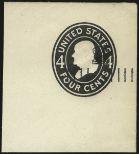 Sale 1092, Lot 1488, Postal Stationery, 2c on 4c Black on White, Full Corner (U463A) Sale 1092, Lot 1488, Postal Stationery