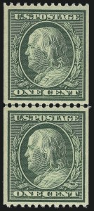 Sale 1093, Lot 110, 1908-10 Washington-Franklin Coils (Scott 348-356)