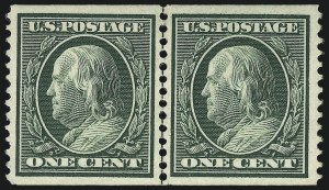 Sale Number 1093, Lot Number 128, 1908-10 Washington-Franklin Coils (Scott 348-356)