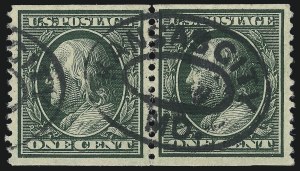 Sale 1093, Lot 129, 1908-10 Washington-Franklin Coils (Scott 348-356)