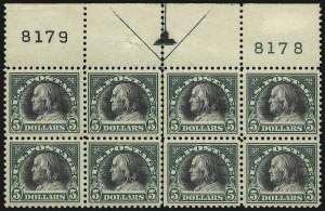 Sale 1093, Lot 490, 1917-18 Double Line Wmk and Bi-Color Issues (Scott 519-524)