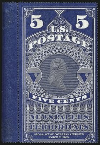 Sale 1094, Lot 160, Newspapers & Periodicals: 1865 Issue and 1875 Reprints (Scott PR1-PR7)