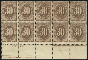 Sale 1094, Lot 58, Postage Due: 1879-91 Issues (Scott J1-J28)