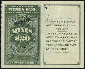 Sale 1096, Lot 1018, Stock Transfer, Wine, Silver Tax, Balance of Revenues