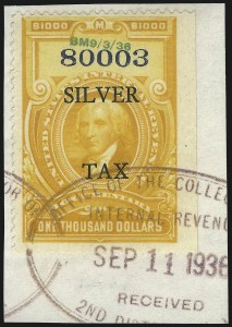 Sale 1096, Lot 1026, Stock Transfer, Wine, Silver Tax, Balance of Revenues