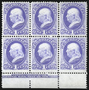 Sale 1096, Lot 259, 1870-71 National Bank Note Co. H & I Grilled Issue (Scott 134-144)