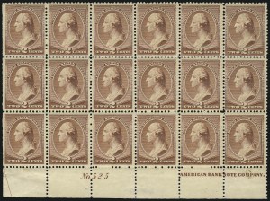 Sale 1096, Lot 367, 1881-88 American Bank Note Co. Issues (Scott 205-218)