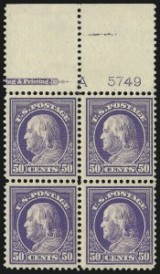 Sale 1096, Lot 672, 1912-14 Washington-Franklin Issue (Scott 405-423D)