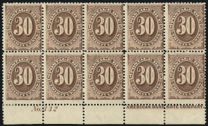 Sale 1096, Lot 849, Postage Due cont. (Scott J16-J104)