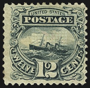 Sale 1107, Lot 236, 1869 Pictorial Issue and R-Issue (Scott 112-131), 12c Green (117) Sale 1107, Lot 236, 1869 Pictorial Issue and R-Issue (Scott 112-131)