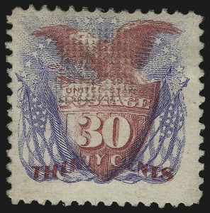 Sale 1107, Lot 244, 1869 Pictorial Issue and R-Issue (Scott 112-131), 30c Ultramarine & Carmine (121) Sale 1107, Lot 244, 1869 Pictorial Issue and R-Issue (Scott 112-131)