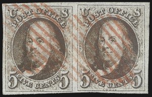 Sale 1107, Lot 30, 1847 Issue (Scott 1-2)