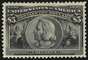 Sale 1107, Lot 326, 50c-$5.00 1893 Columbian Issue (Scott 240-245)