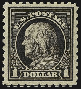 Sale 1107, Lot 489, 1912-15 Washington-Franklin Issue (Scott 405-491), $1.00 Violet Black (478) Sale 1107, Lot 489, 1912-15 Washington-Franklin Issue (Scott 405-491)