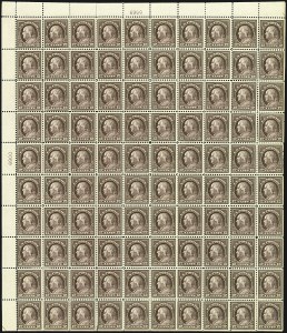 Sale 1107, Lot 757, Complete Sheets and Panes