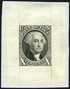 Sale 1109, Lot 301, 10c 1847 Issue, Die Essay (Scott 2-E1)