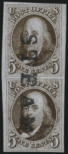 Sale 1109, Lot 312, 5c 1847 Issue, Off-Cover (Scott 1)