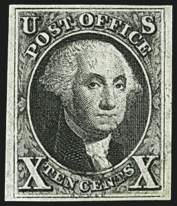 Sale 1109, Lot 318, 10c 1847 Issue, Off-Cover (Scott 2)