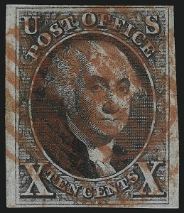 Sale 1109, Lot 320, 10c 1847 Issue, Off-Cover (Scott 2)