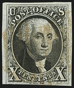 Sale 1109, Lot 323, 10c 1847 Issue, Off-Cover (Scott 2)