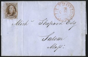 Sale 1109, Lot 330, 5c 1847 Issue, On-Cover (Scott 1)