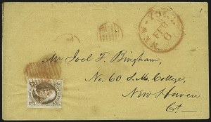 Sale 1109, Lot 339, 5c 1847 Issue, On-Cover (Scott 1)