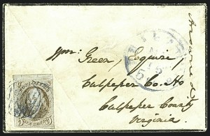Sale 1109, Lot 342, 5c 1847 Issue, On-Cover (Scott 1)